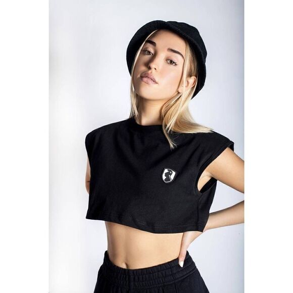 VHNY Vivienne Hu Shoulder Pad Crop Top - Picture 7 of 11